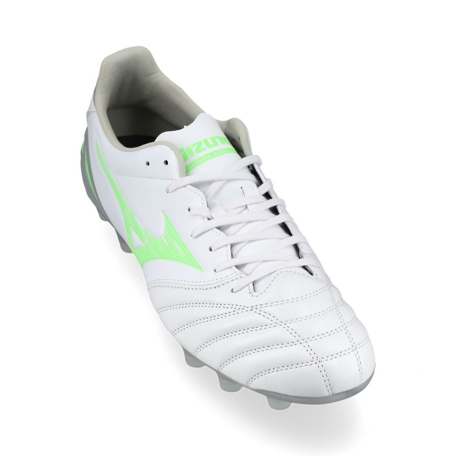 Mizuno Morelia Neo IV Pro FG/AG Frontier - Blanc/Vert Néon/Cool Gray