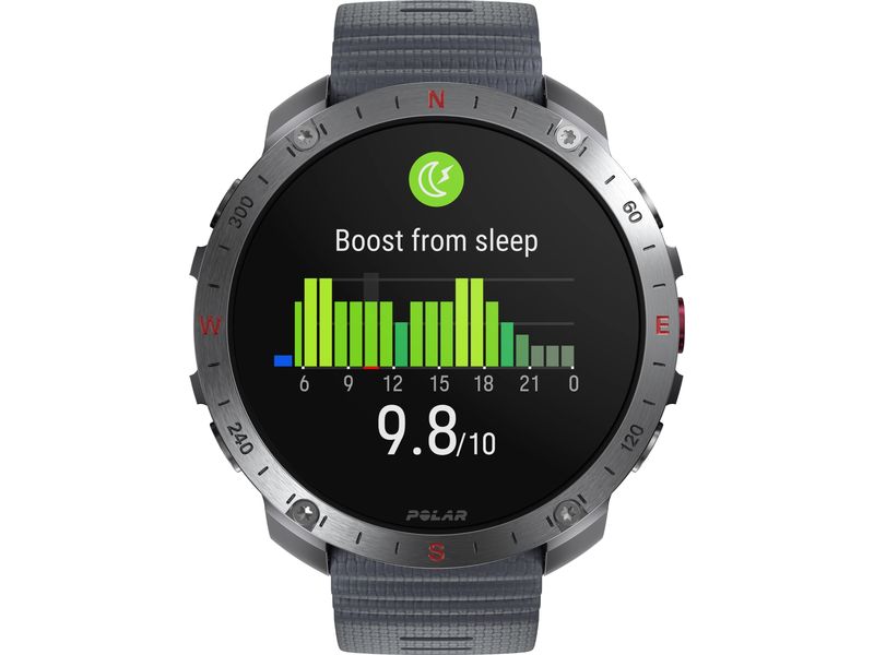 POLAR Sportuhr Grit X2 PRO Grau, M/L Sportuhr mit optischer Pulsmessung und Smartwatch-Navigation