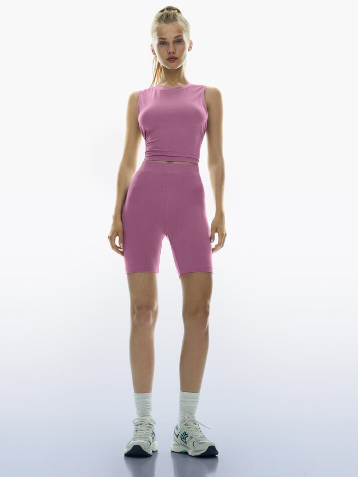 Calça legging de ciclismo - Rosa chiclete