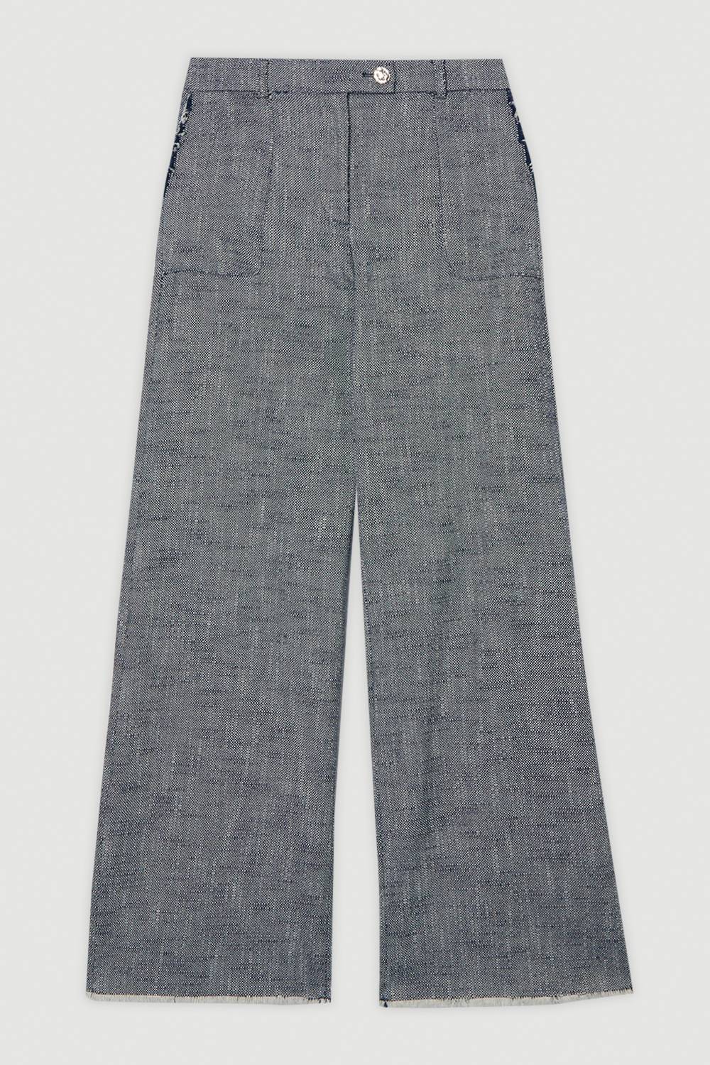 KarenMillen Pantalon droit sur mesure en tweed de printemps pour personnes de grande taille