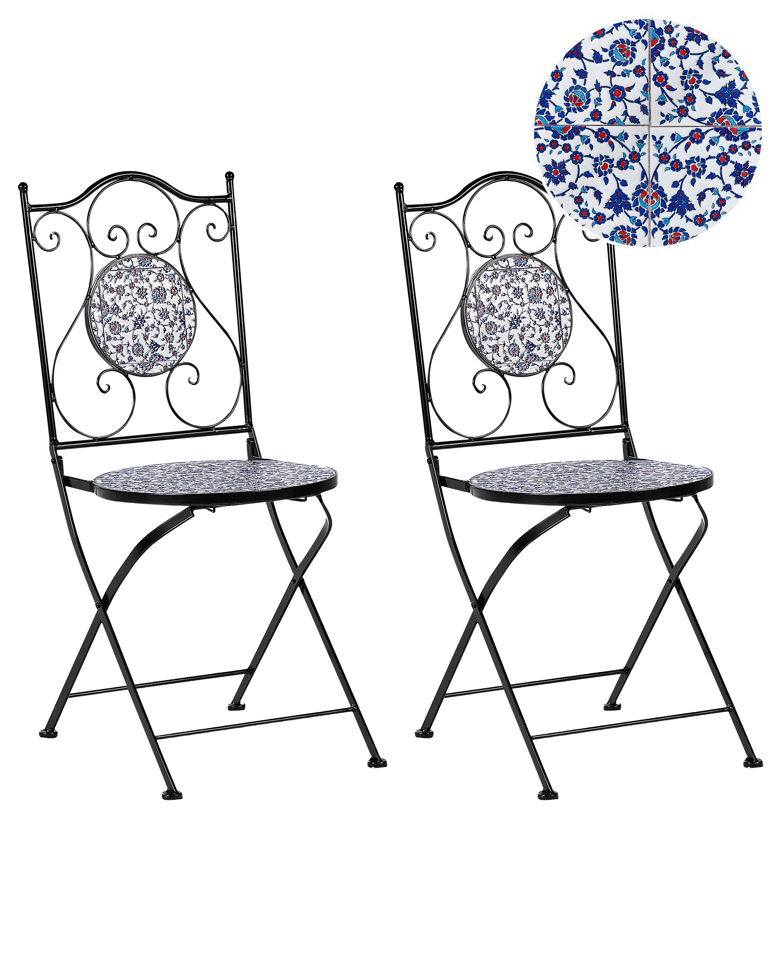 Set van 2 tuinstoelen CAMPRENA Metaal Zwart