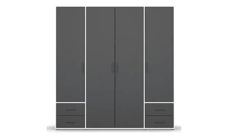 Drehtürenschrank Absetzung: Weiß 187 cm 4 Stück