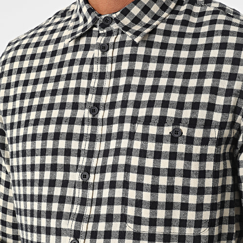 Chemise Manches Longues A Carreaux 20715809 Noir Beige