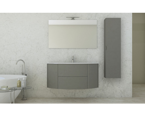 Baden Haus Avril hoge kast 140x35 cm talpa-grijs mat volledig gemonteerd