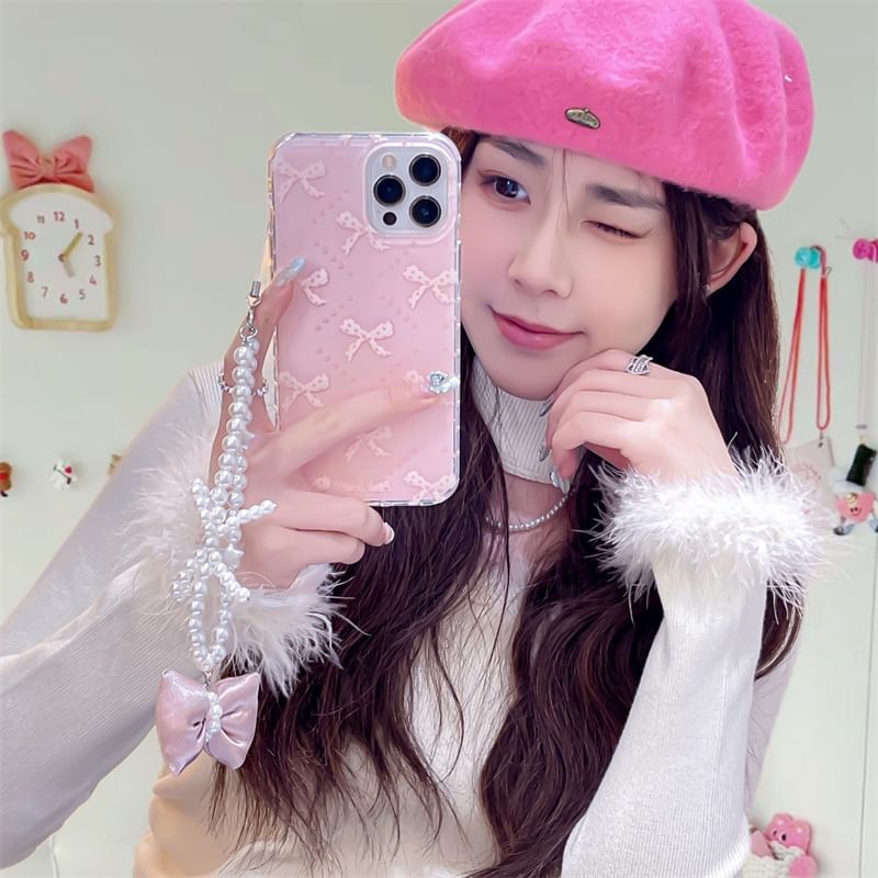 Edgin - Strik telefoonhoesje / Kunstparelband / Set - iPhone 16 Pro Max / 16 Pro / 16 Plus / 16 / 15 Pro Max / 15 Pro / 15 Plus / 15 / 14 Pro Max / 14 Pro / 14 Plus / 14 / 13 Pro Max / 13 Pro / 13 / 13 Mini