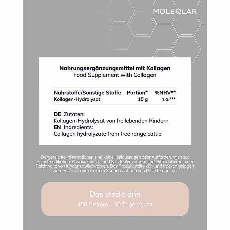 Moleqlar Kollagen-Peptide Pulver, 450 g