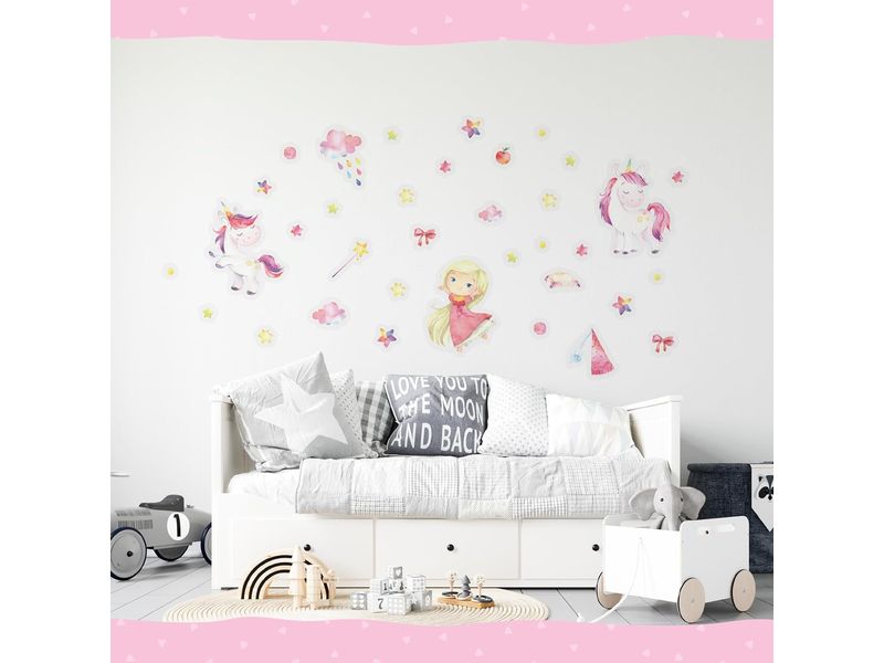 Papierdrachen Wandtattoo-Set Einhorn Wandsticker für Kinder