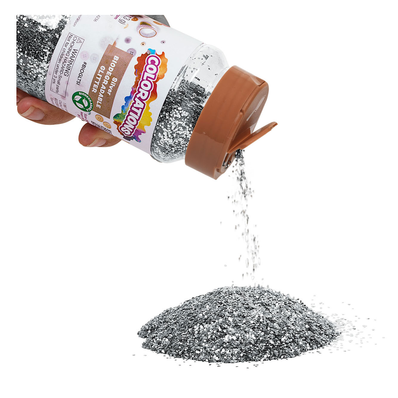 Colorations - Biologische Afbreekbare Glitter - Zilver, 113 gram
