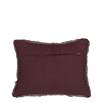 Kussen ruffled bordeaux 35 x 25 cm