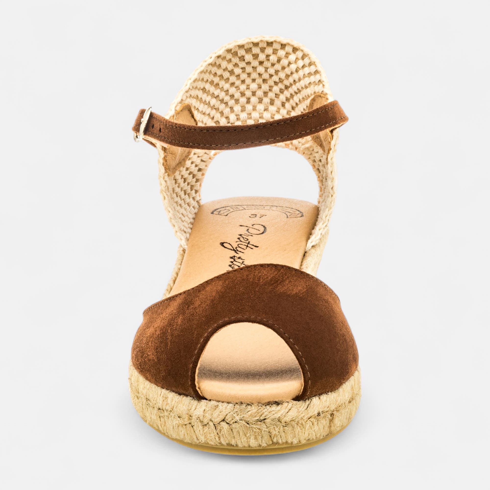Espadrilles à talon compensé Femme marron