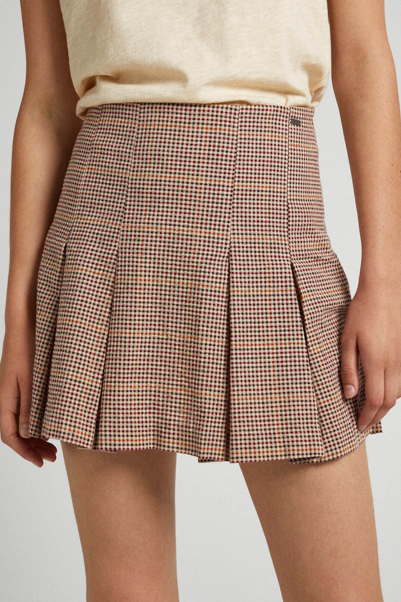 Minissaia plissada estampada
