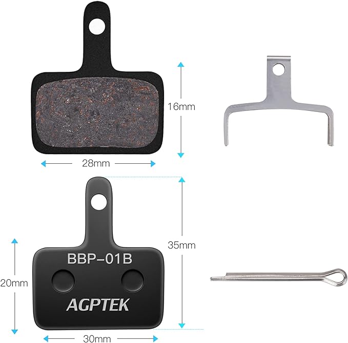 AGPTEK Bike Brake Pads, High-Performance Brake Pads, Disc Brake Pads & Spring (Semi-Metallic) for Mountain Bike Disc Brakes,Bike Pads Compatible with TRP Tektro Shimano Deore Br