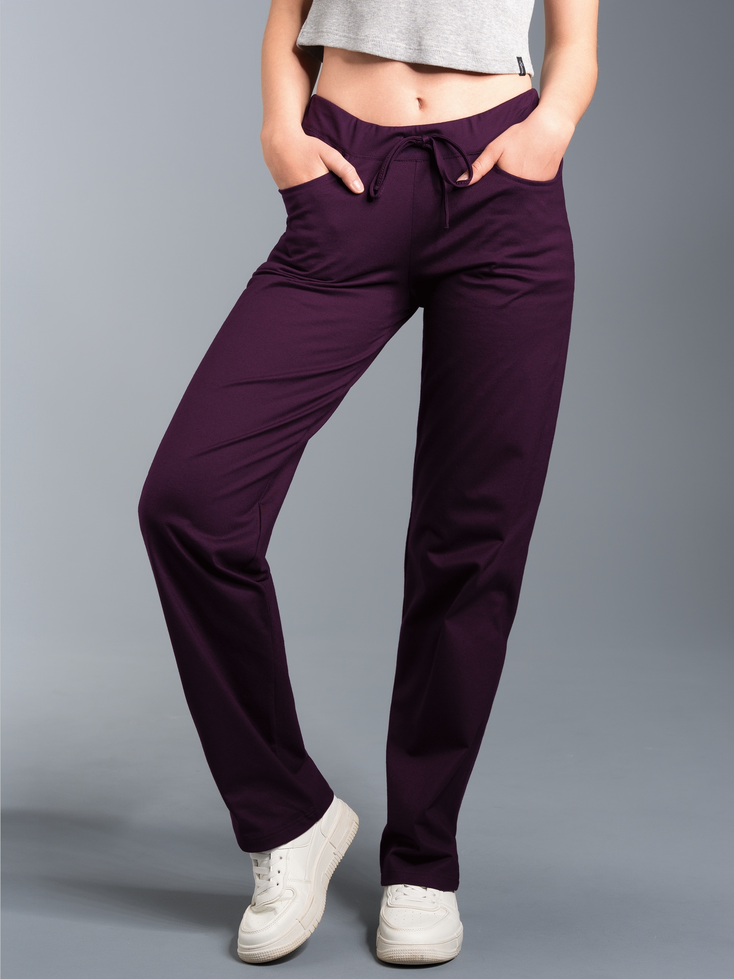 Hüfthose DELUXE Baumwolle Aubergine