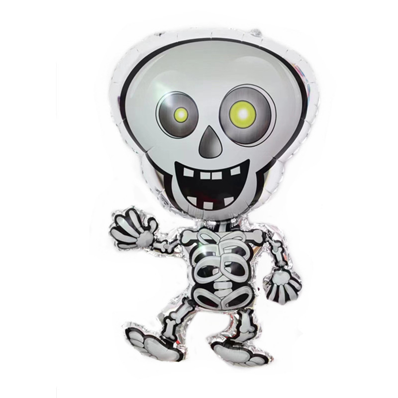 (5er Set) Halloween Party Folien Ballon Grusel Deko Luftballon Motto Party Accessoire - Skelett