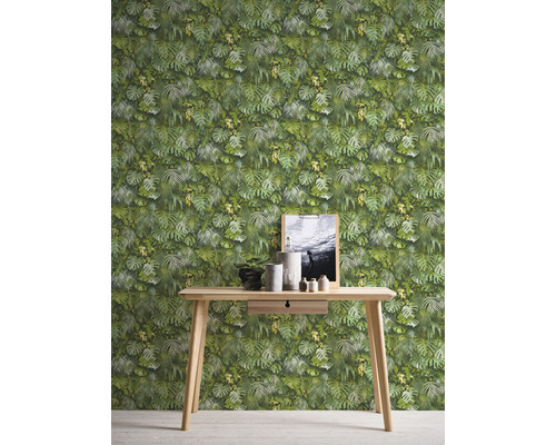 Zelfklevend behang 38583-1 Palmbladeren groen 8,40 x 0,53 m