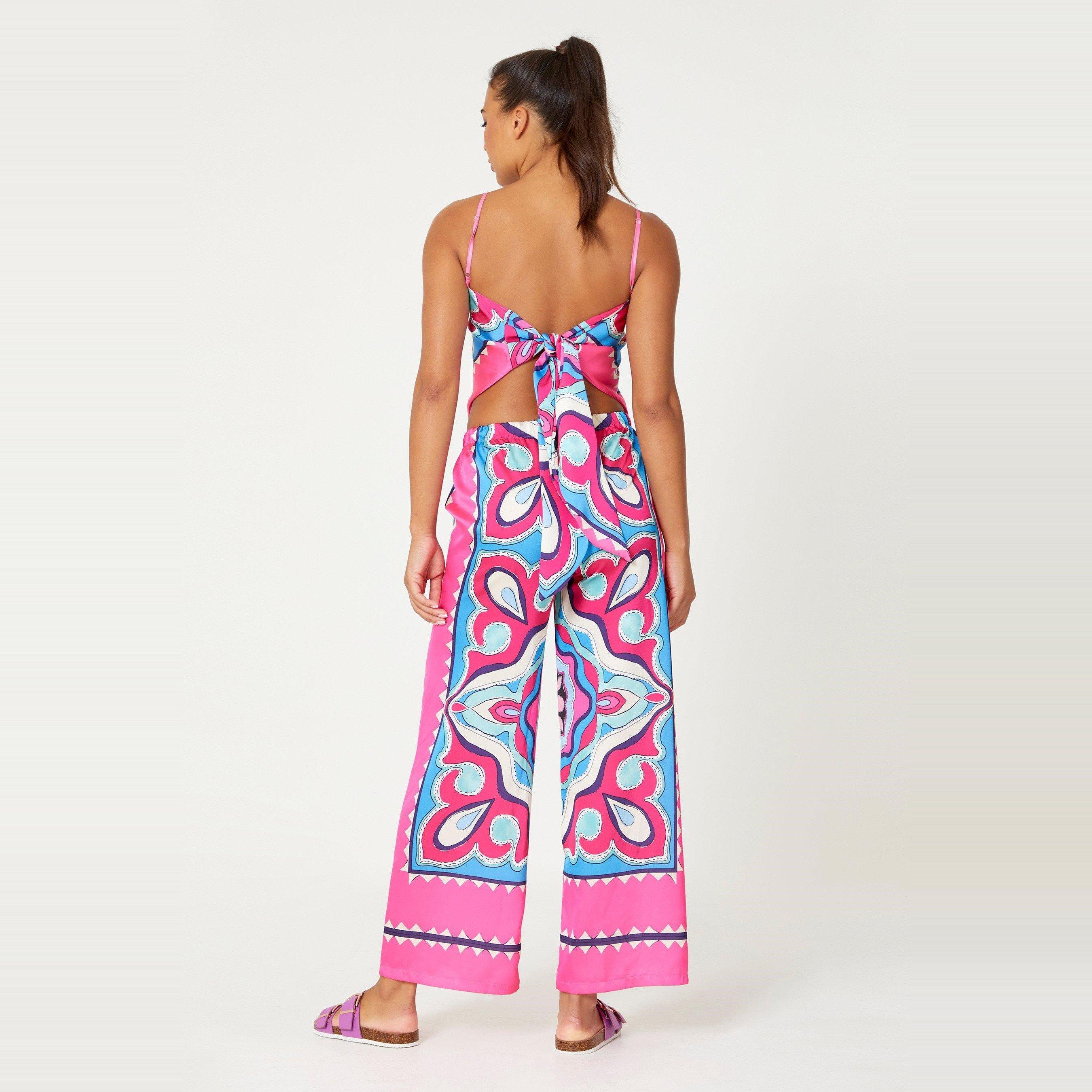 Be You BY Scarf Print Cami and Trouser Co Ord Set Womens