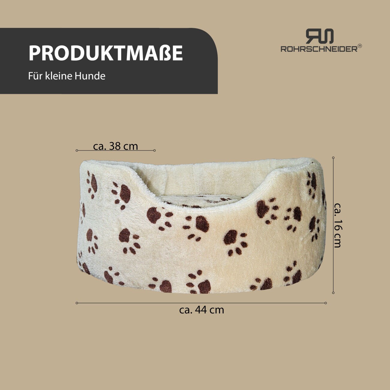 Rohrschneider ® Hundebett Silvio, mit Gratis-Kotbeutelset, S