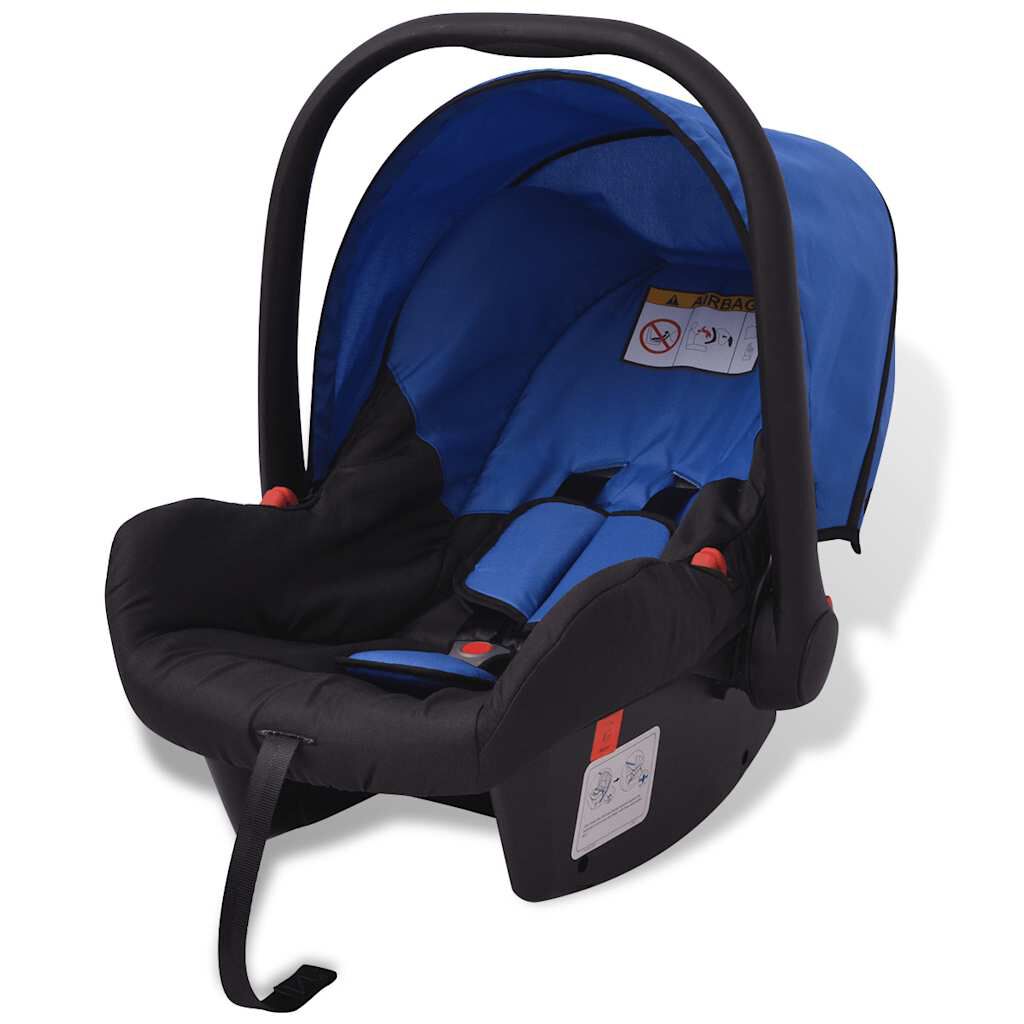 vidaXL 3-in-1 kinderwagen aluminium blauw en zwart
