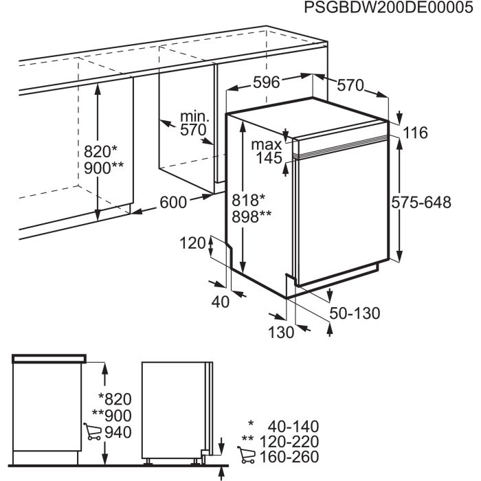 AEG Einbau-Geschirrspüler Serie 9000 ComfortLift® FEE8380XPM