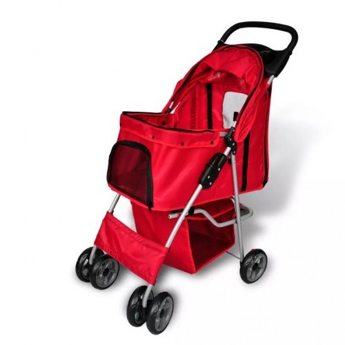 Carrinho de bebê vermelho para animais de estimação