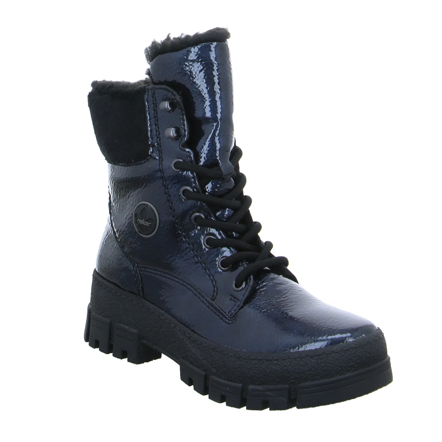 RIEKER Comfort-Boot Blau Lederimitat