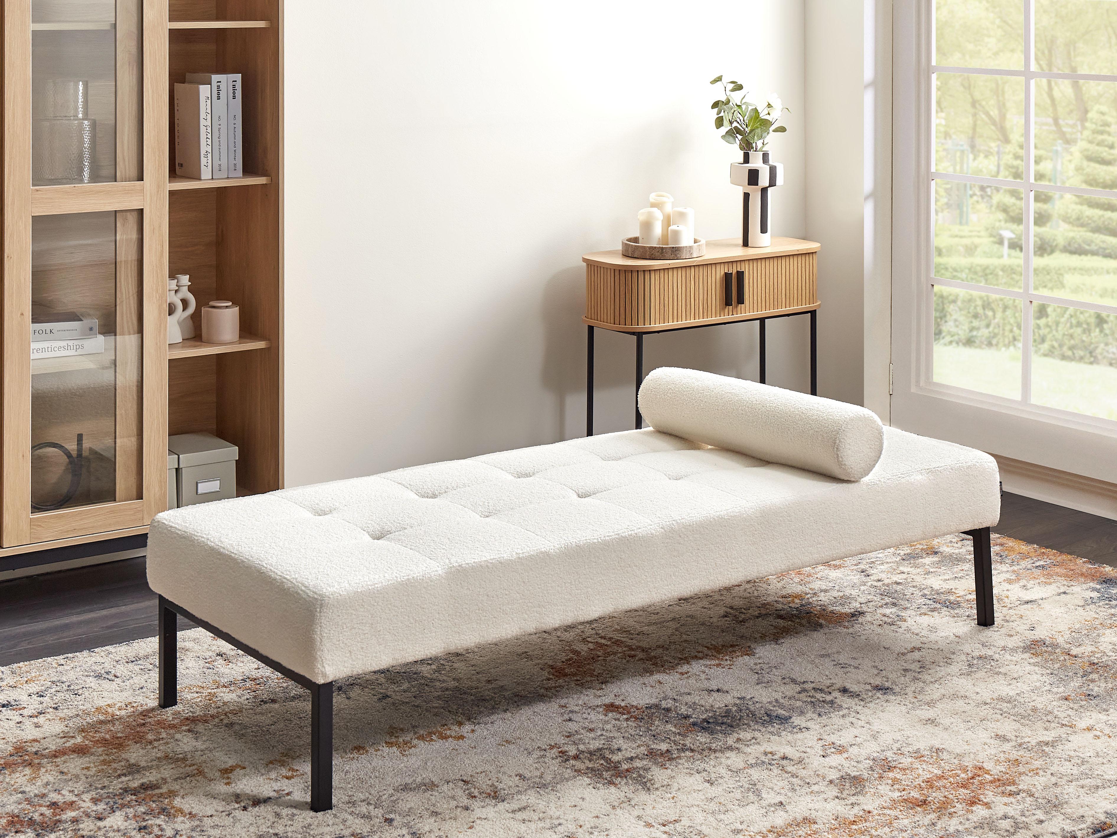 Chaise longue CHINON Bouclé Wit