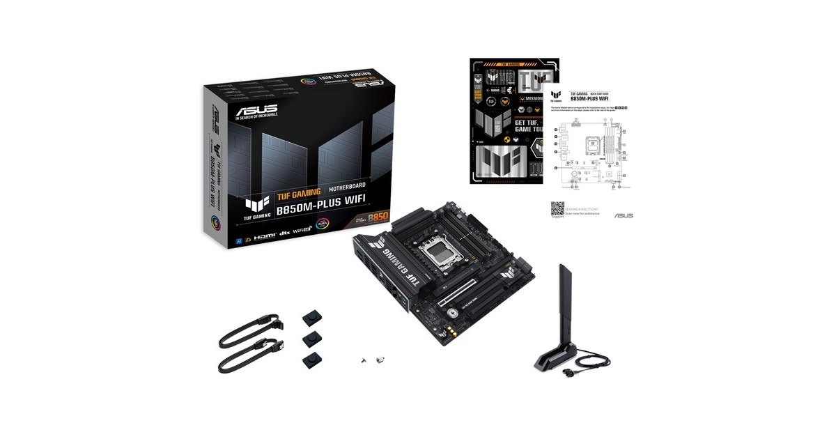 ASUSTUF Gaming B850M-PLUS WIFI socket AM5 moederbord  (2.5 GbE-LAN, Wi-Fi 6E, BT, Sound, µATX)