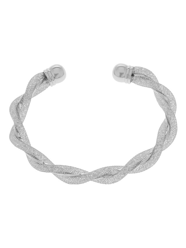 Mesh-Armspange, 300 Zirkonia, ca. 18 ct.