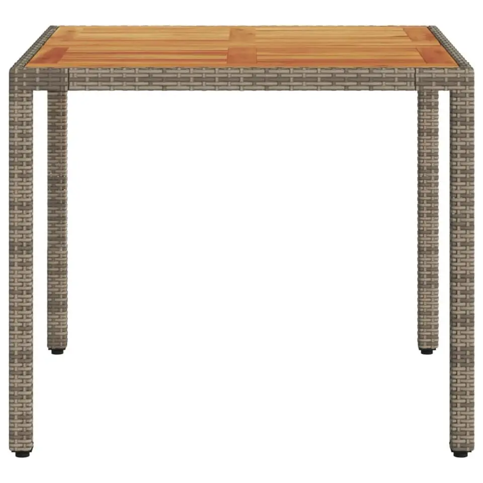 vidaXL - Tuintafel - Grijs - Poly rattan - 90 x 90 x 75 cm