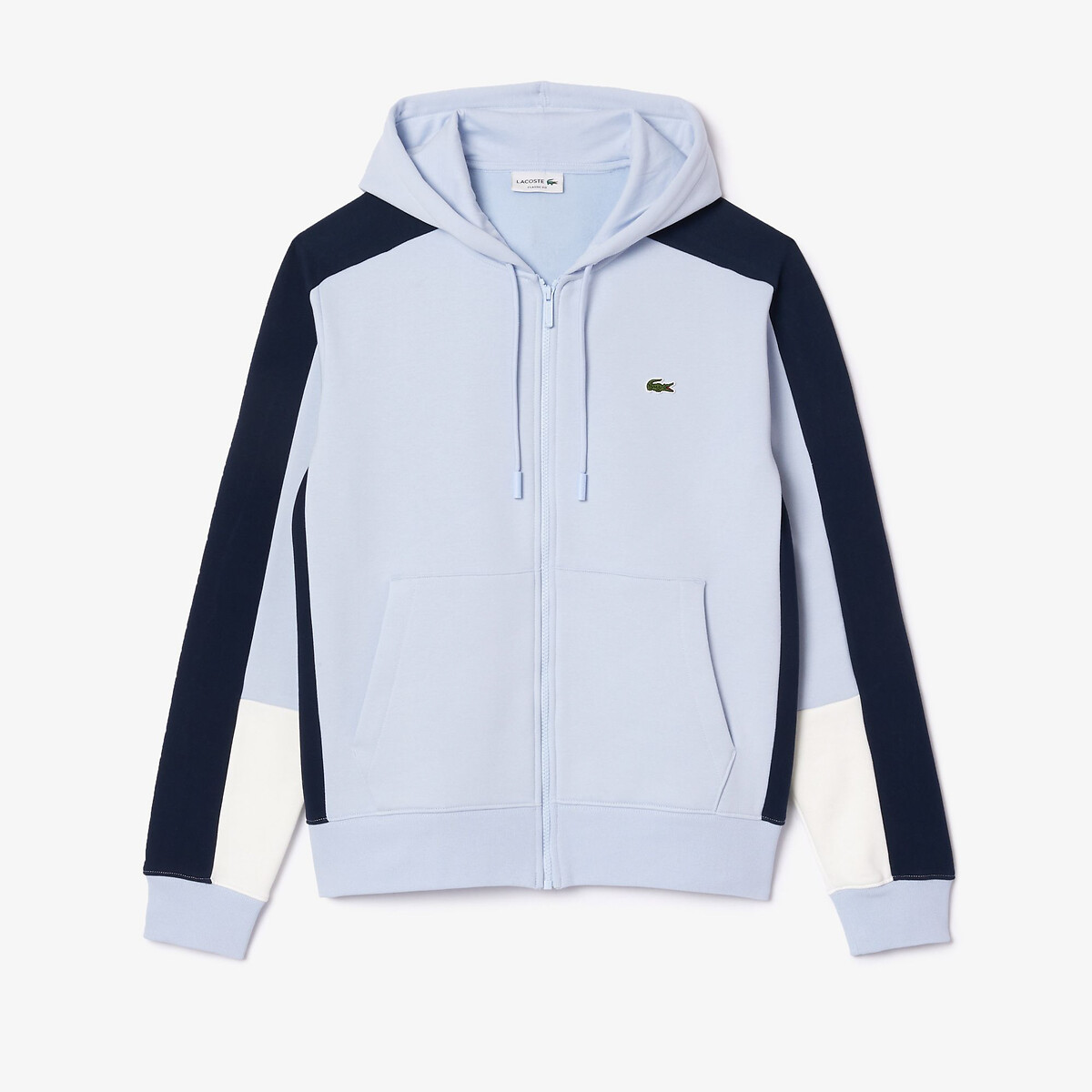LACOSTE<br>Coloblock com capuz e zíper em molton