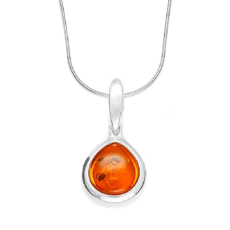 Collier oval ambre