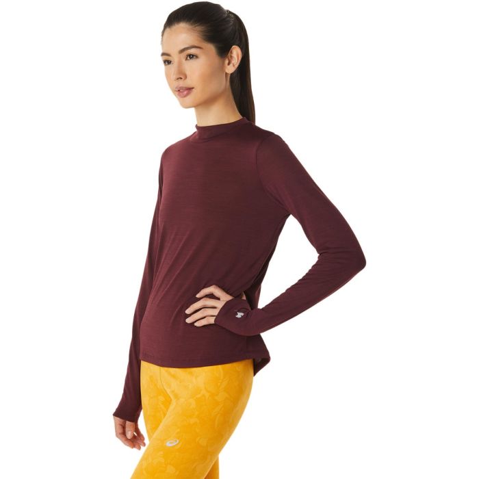 Asics Dame Mellemlag Mock Neck Run LS Top Rød