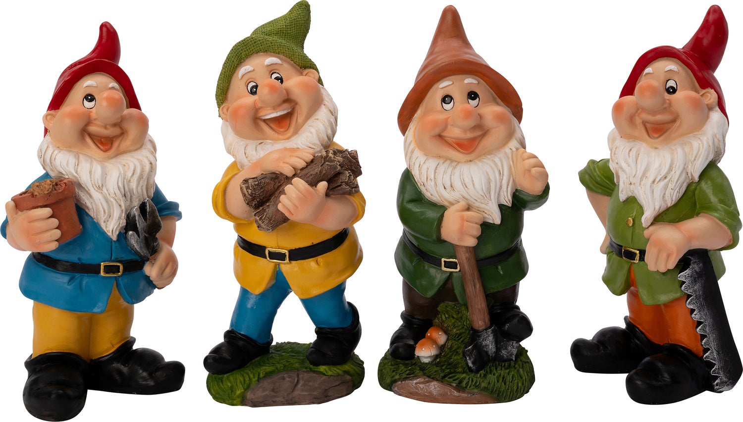 Intratuin tuinkabouter Ricky met schep groen / bruin 15,5 x 13 x 30 cm