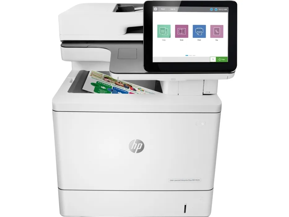 HP LaserJet Enterprise Flow MFP M578c - Multifunktionsprinter - farve - laser - Legal (216 x 356 mm) (original) - A4/Legal (medie) - op til 38 spm (kopiering) - op til 38 spm (udskriver) - 650 ark - 33.6 Kbps - USB 2.0, Gigabit LAN, USB 2.0 vært