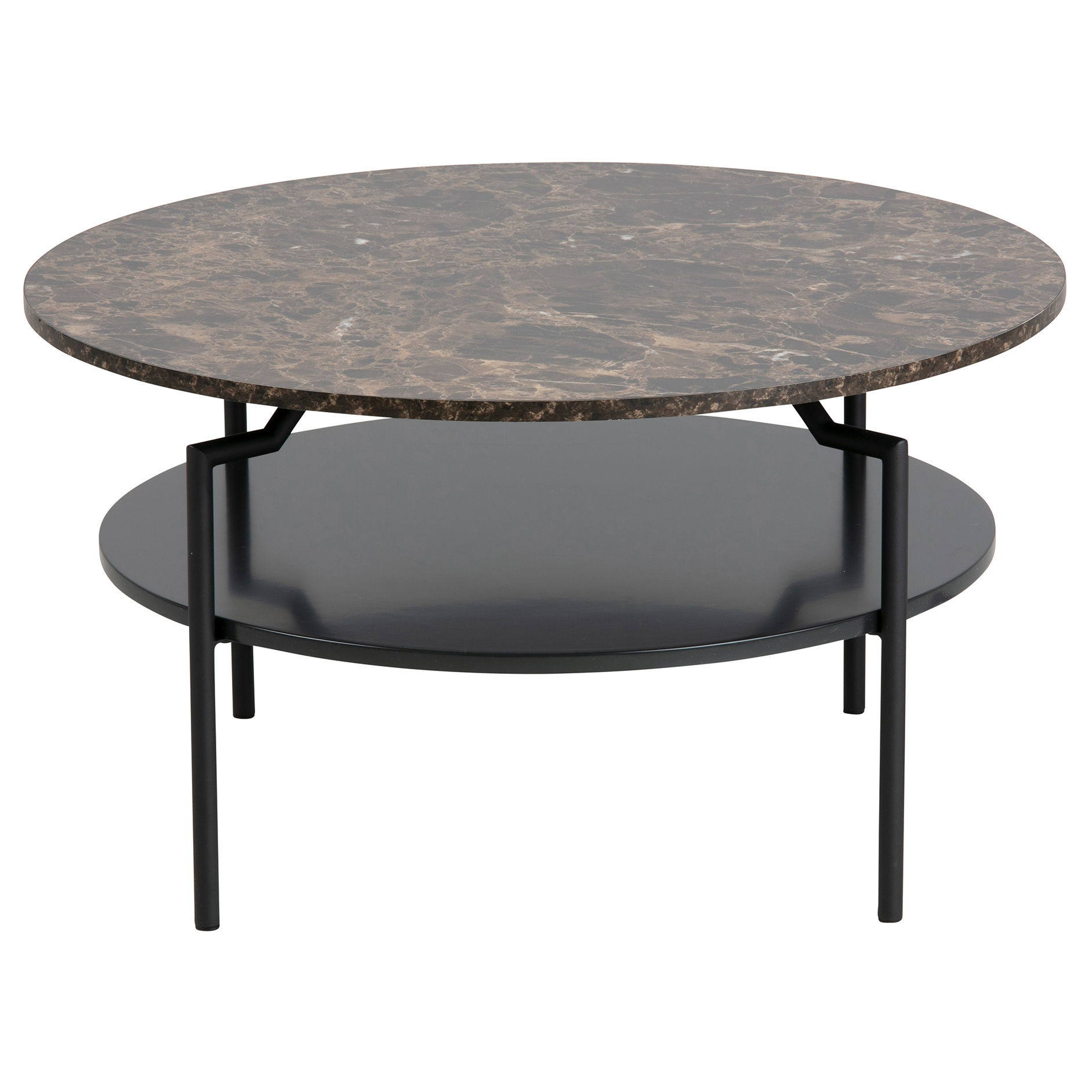 Couchtisch GOLDINGTON - braun-schwarz - Ø 80 cm