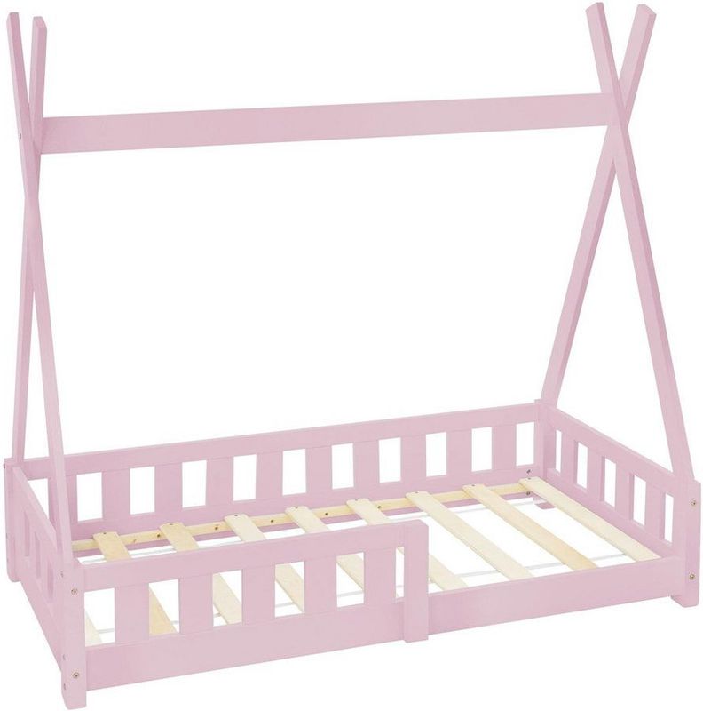 ML-Design - Kinderbed Tipi - Roze - Grenenhout - Met Uitvalbeveiliging