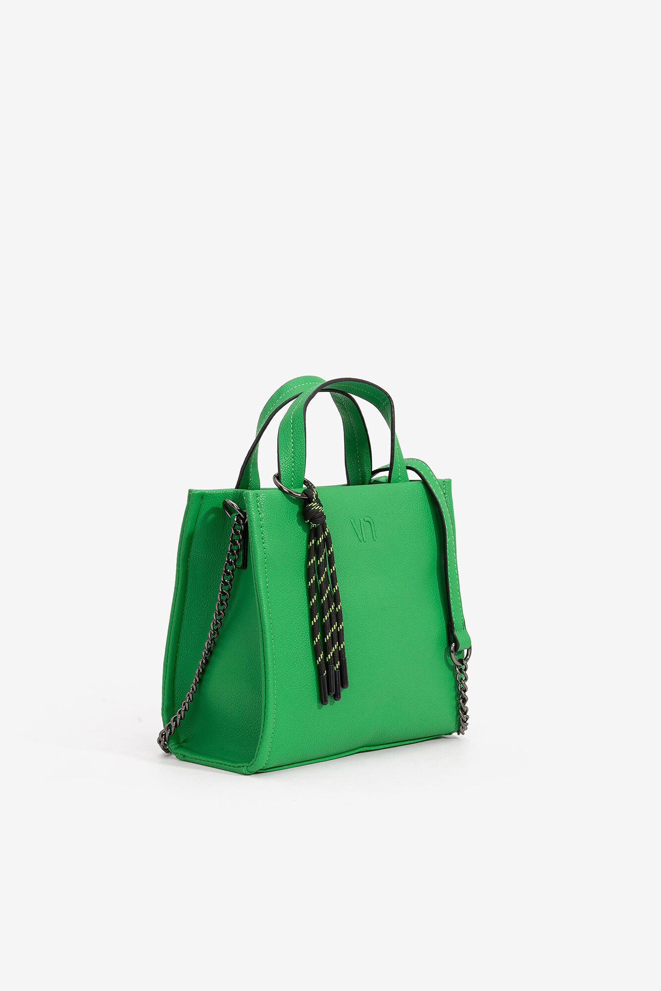 Bolsa urbana verde contrastante