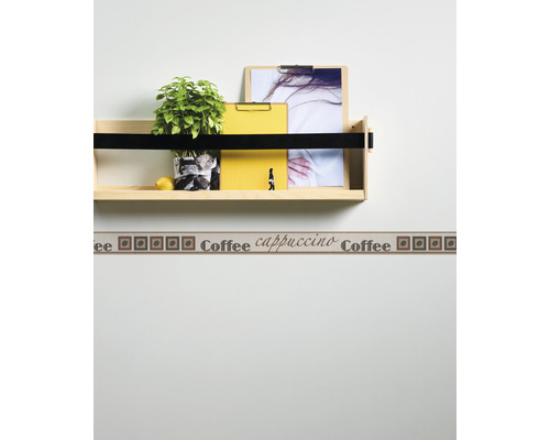 Zelfklevende rand 2808-17, koffiebeige-bruinwit, 5 m x 5 cm