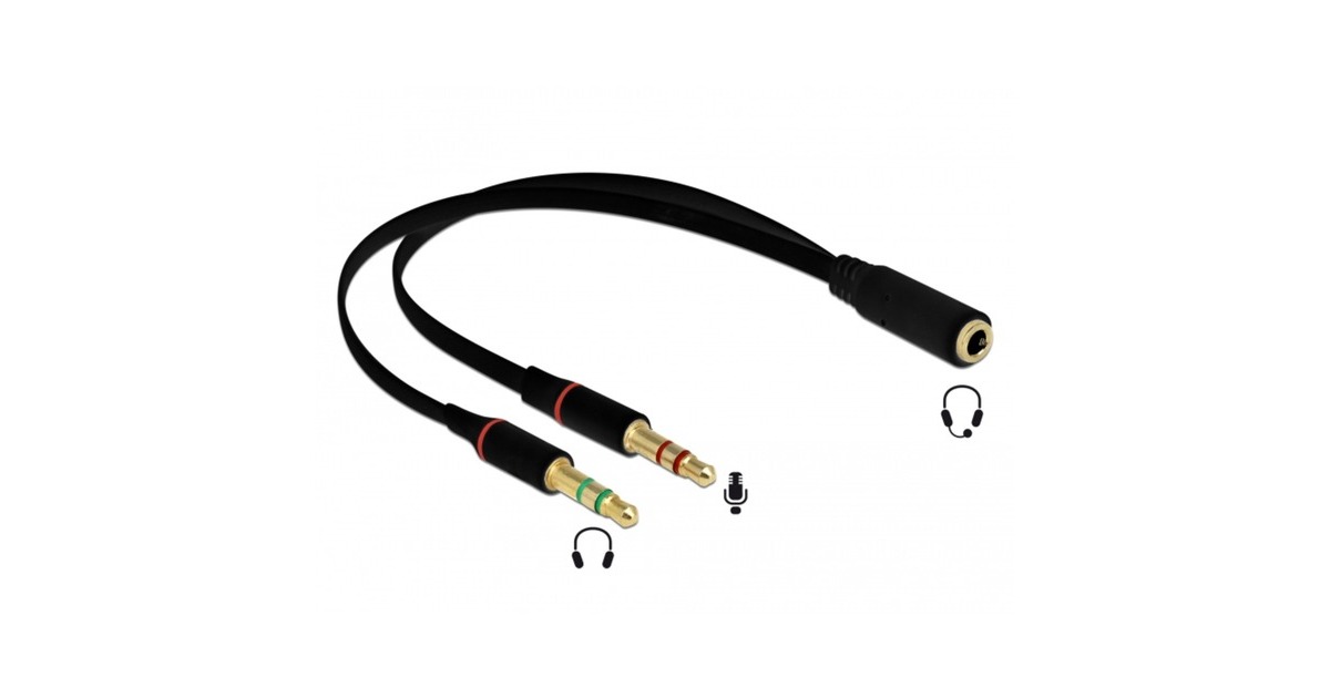 DeLOCKHeadset adapter  (Zwart, 0,2 meter)