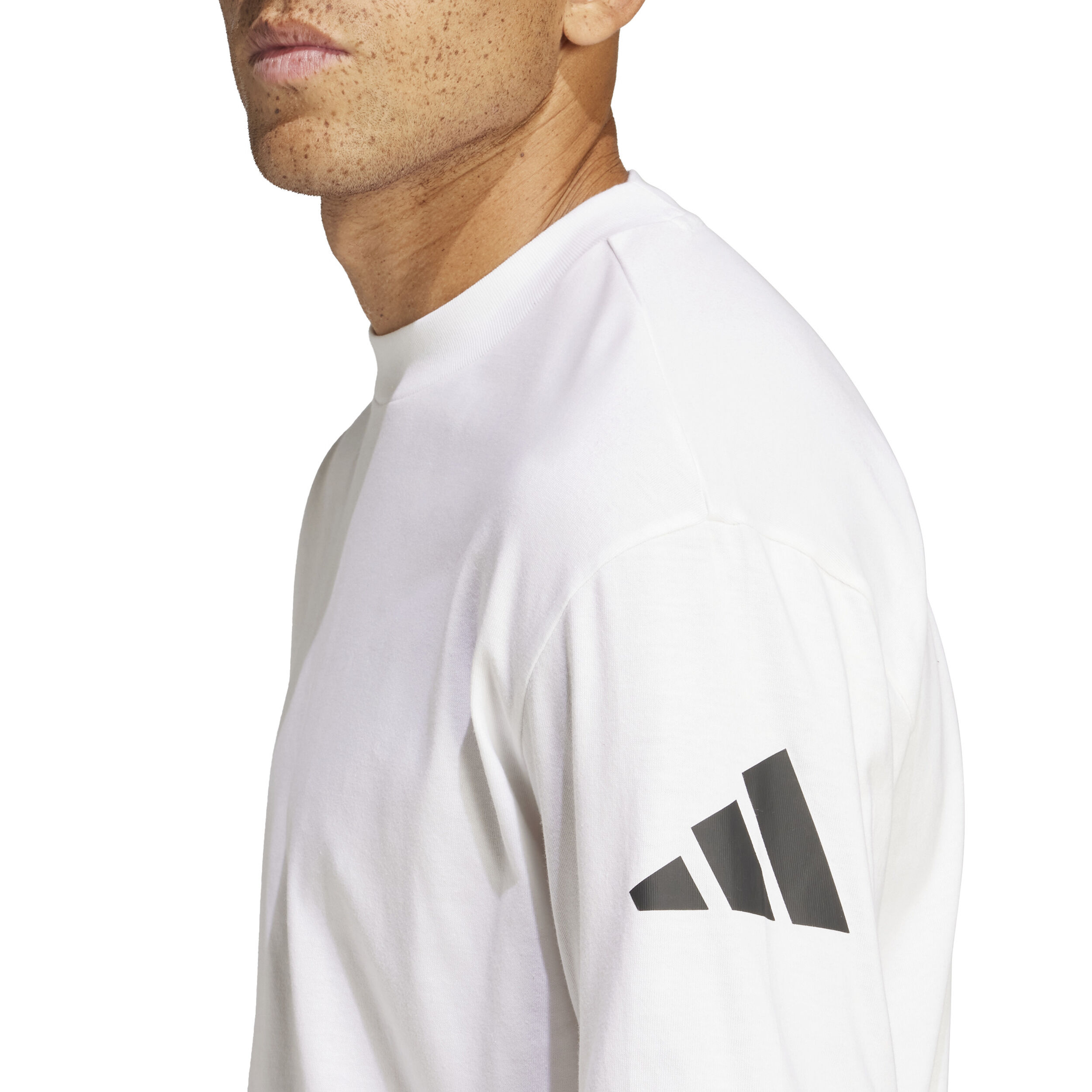 adidas Essentials Loose Fit 3 Bar Logo T-shirt Hommes - Blanc