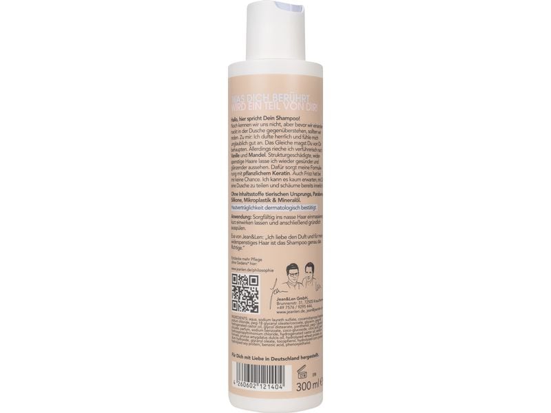 Jean & Len Shampoo Repair Keratin/Mandel 300 ml Natürliches und pflegendes Haarshampoo mit Duft nach Vanille und Mandel