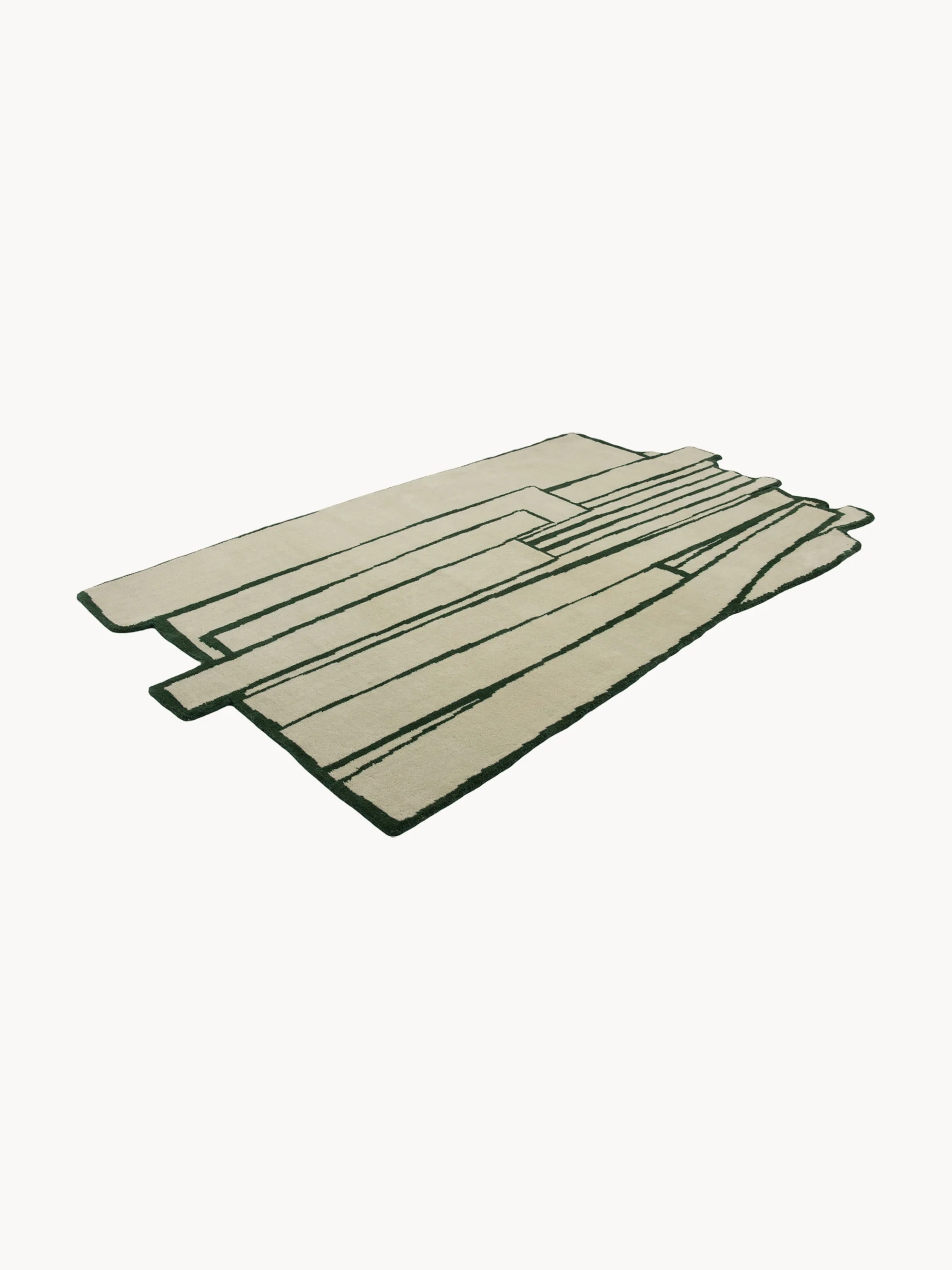 Handgeknoopt wollen vloerkleed Contour