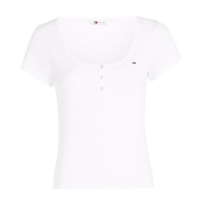 Tee-shirt à manches courtes femme Slim Henley TOMMY HILFIGER