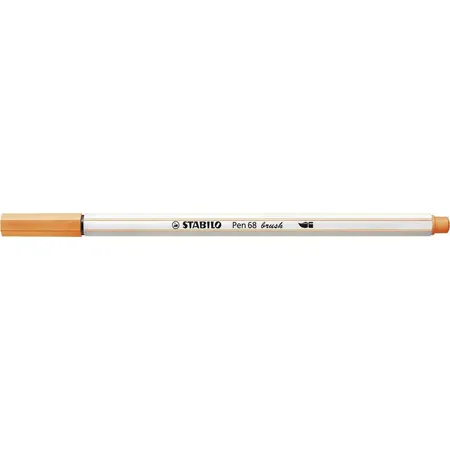 Premium-Filzstift mit Pinselspitze für variable Strichstärken - STABILO Pen 68 brush - Einzelstift - neonorange