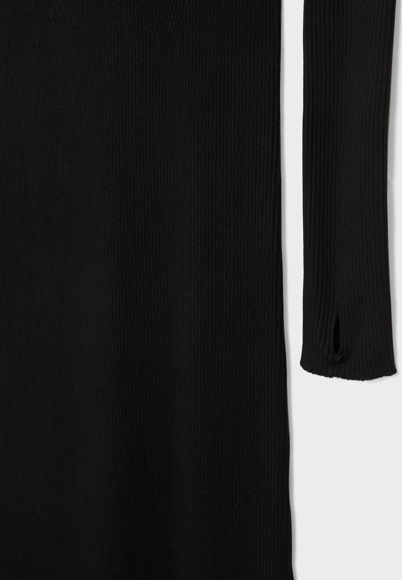 Vestido midi de tricô grosso com mangas