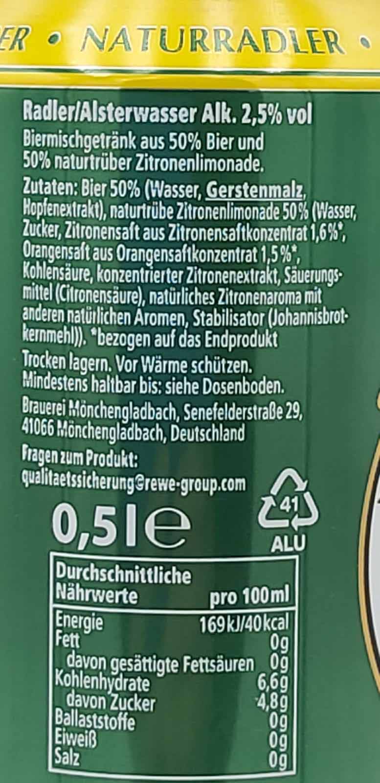 24x Turmbräu Naturradler 0,5L Dosen = 12L Biermischgetränk MHD:29.8.25