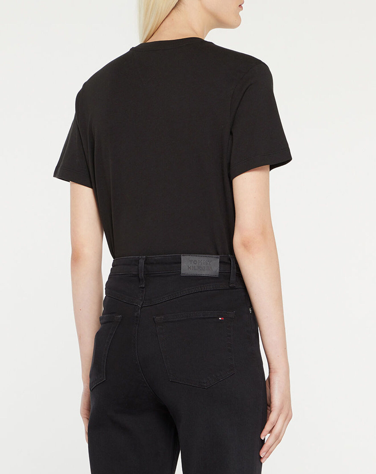 Tommy Jeans T-Shirt 100% Coton Bio Relaxed Flag noir