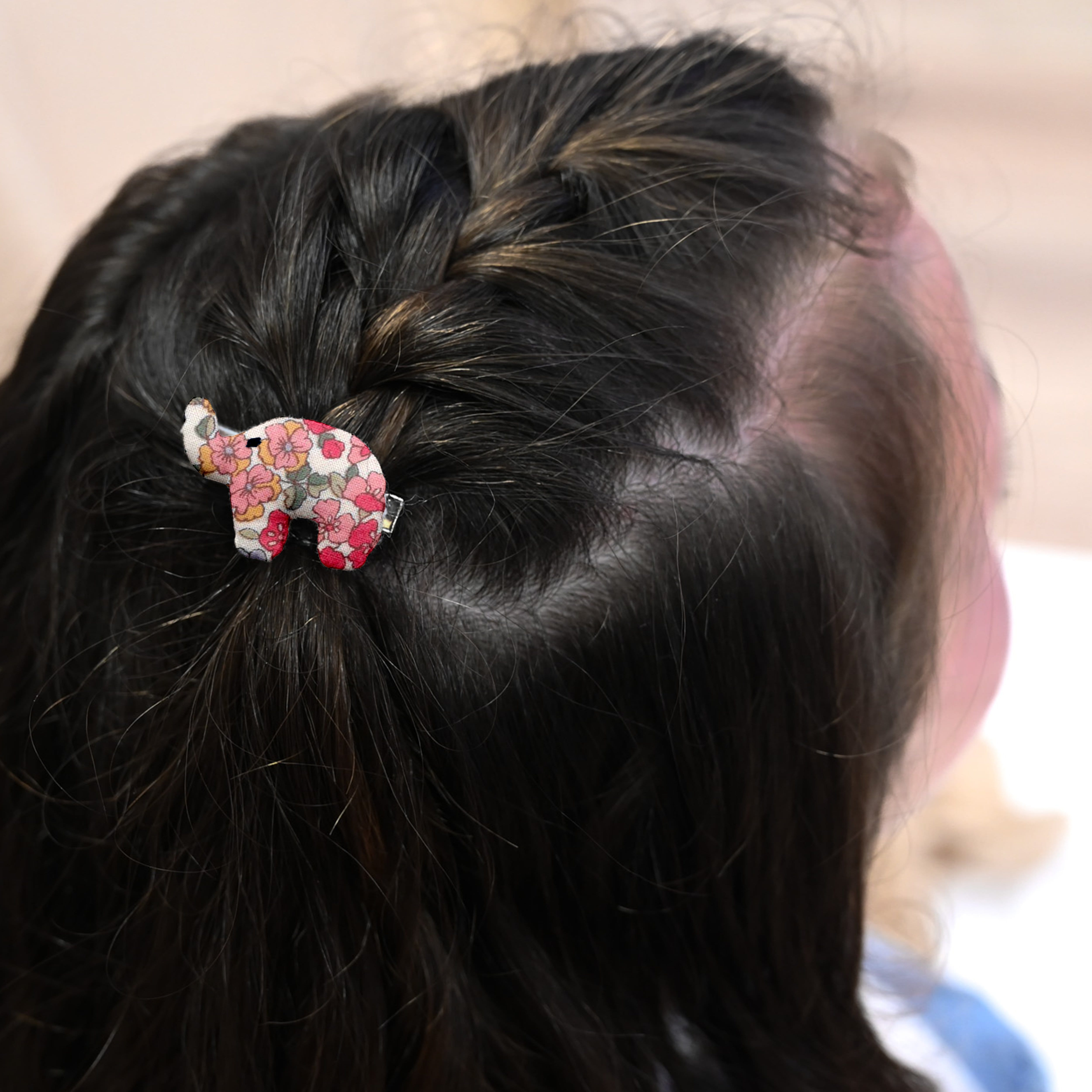 Barrette Eléphanteau Porcelaine Rosée