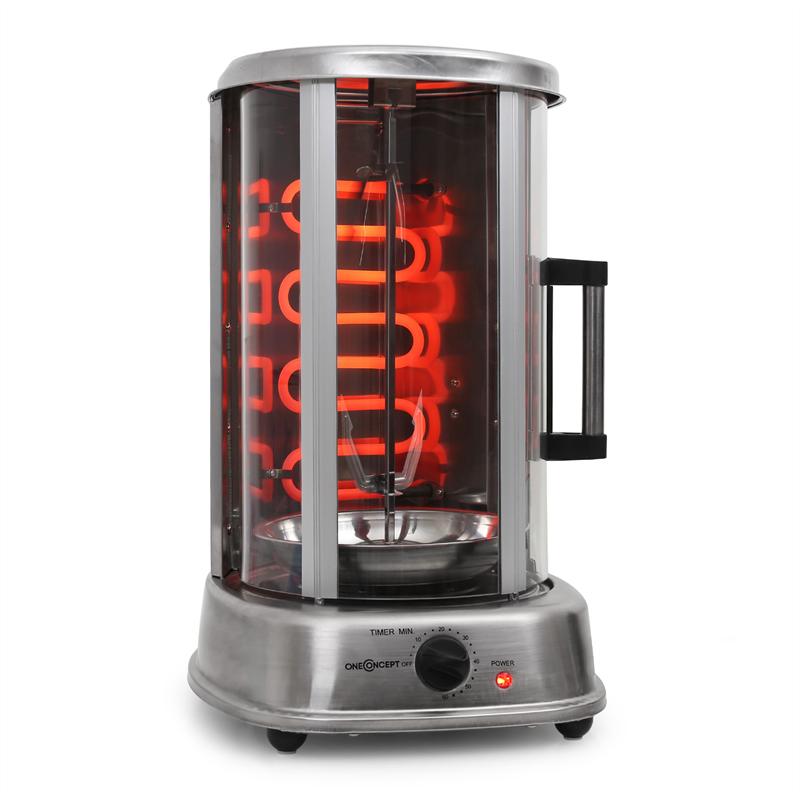 Kebap Master Pro Vertikalgrill 1500W Edelstahl inkl. Spieß Set