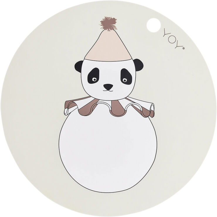 OYOY MINI Panda Pompom Dækkeserviet Råhvid